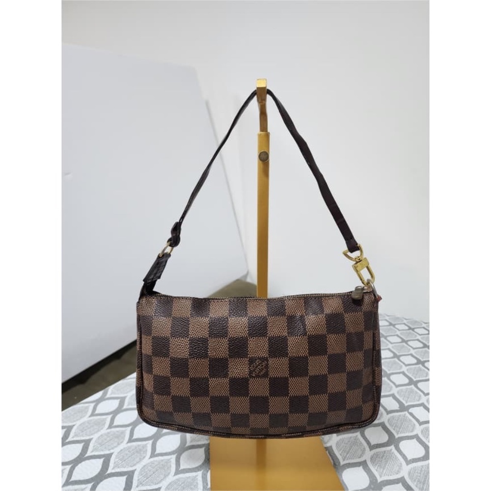 Authentic LOUIS VUITTON Damier Ebene Pochette Accessoires Pochette Brown - Picture 4 of 13